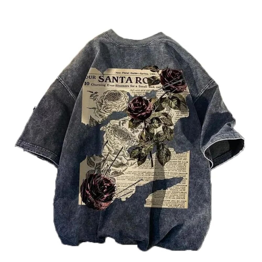 Oversized Y2K Graphic Tee Unisex Streetwear Gothic Grunge Short Sleeve Top